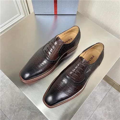 Prada 2021 Men's Leather Oxford Shoes,PRAS0815… - 1