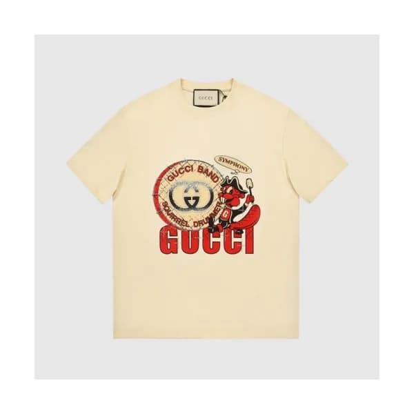 Gucci Mm/Wm Logo Short Sleeved Tshirts Ivory - 구찌… - 1