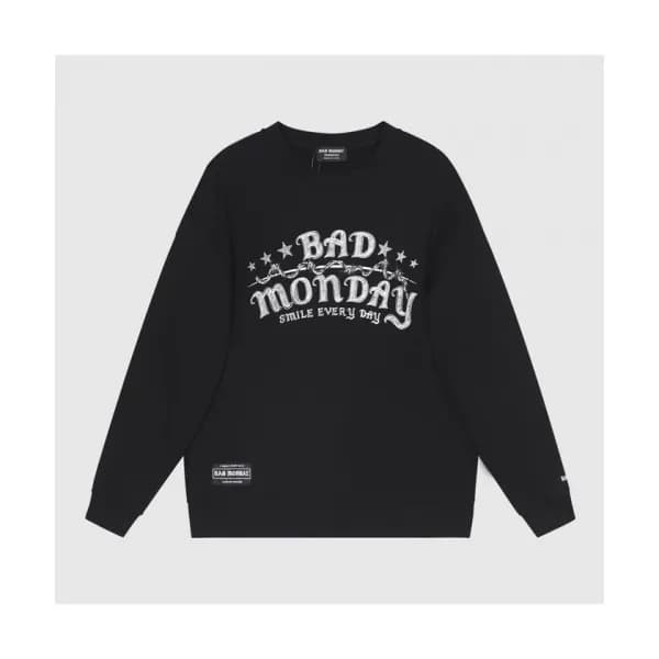BAD MONDAY Mm/Wm Logo Oversize Cotton Thirts Bla… - 1