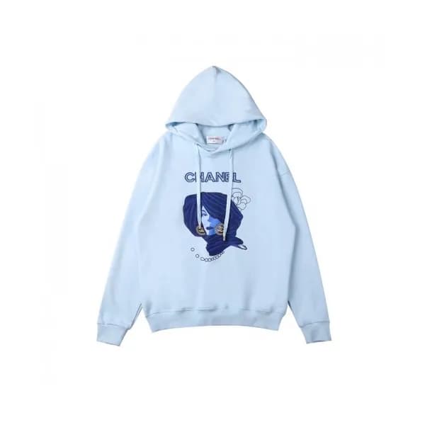 Chanel Mm/Wm Logo Cotton HoodT Blue - 샤넬 2021 남자 … - 1