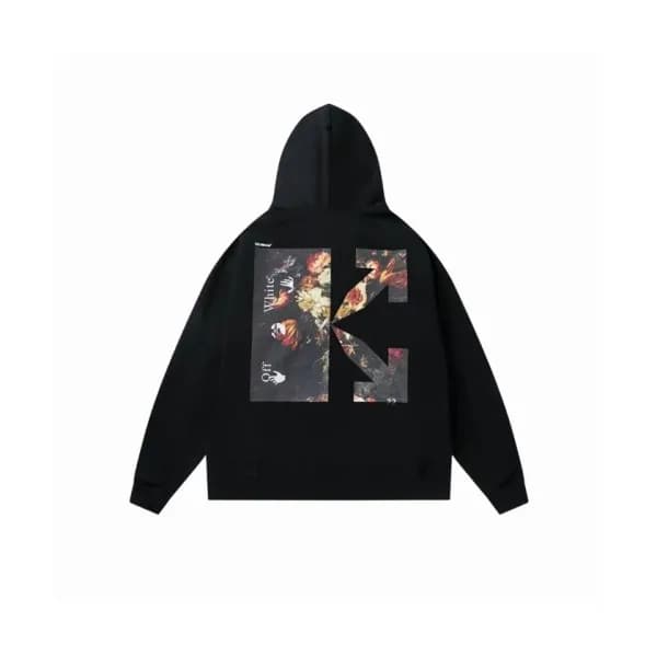 Off-white Mens Logo Cotton Hoodie Black - 오프화이트 2… - 1