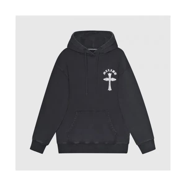 Chrom Hearts Mens Logo Cotton Hoodie Black - 크롬하츠… - 1