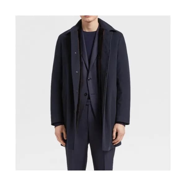 Ermenegildo Zegna Mens Business Coats Navy - 에르메네… - 1