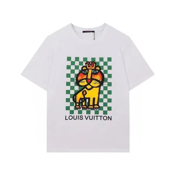 루이비통 남성 크루넥 화이트 반팔티 - Mens White Tshirts - lou0398… - 1
