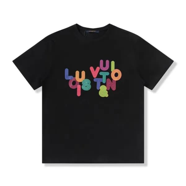 루이비통 남성 크루넥 블랙 반팔티 - Mens Black Tshirts - lou04030… - 1
