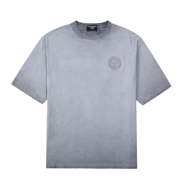 발렌시아가 남성 크루넥 그레이 반팔티 - Mens Gray Tshirts - bal0134… - 1