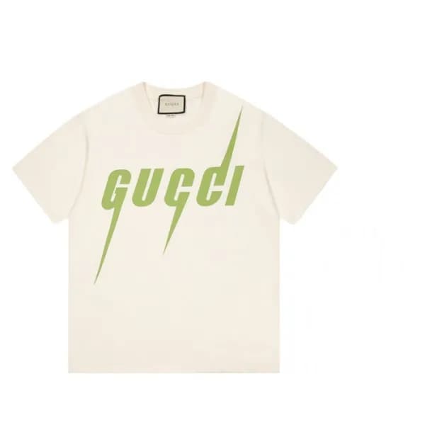 구찌 남성 크루넥 아이보리 반팔티 - Mens Ivory Tshirts - guc04668… - 1