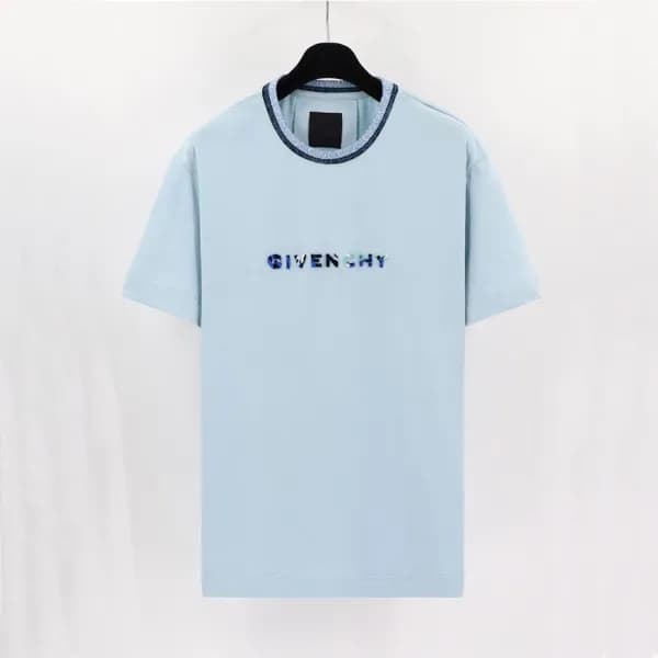 지방시 남성 크루넥 블루 반팔티 - Mens Blue Tshirts - giv0650x - 1