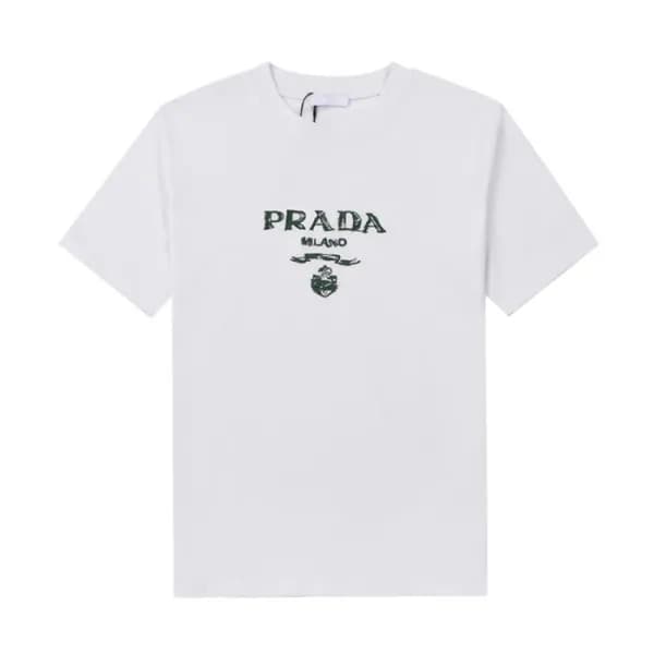 프라다 남성 크루넥 화이트 반팔티 - Mens White Tshirts - Pra02648… - 1