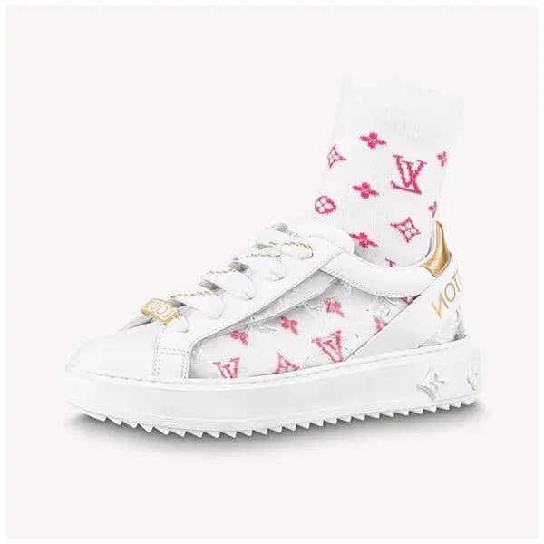 루이비통 남/녀 Time out 화이트 스니커즈 - Unisex White Sneakers… - 1