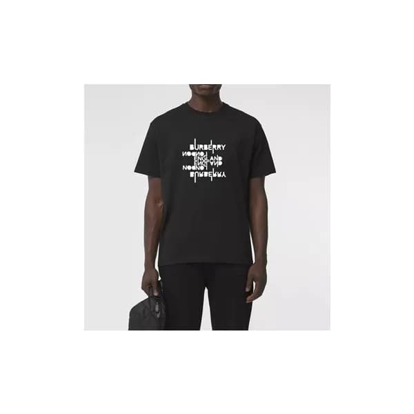 버버리 남성 블랙 크루넥 반팔티 - Mens Black Tshirts - Bur04366x - 1