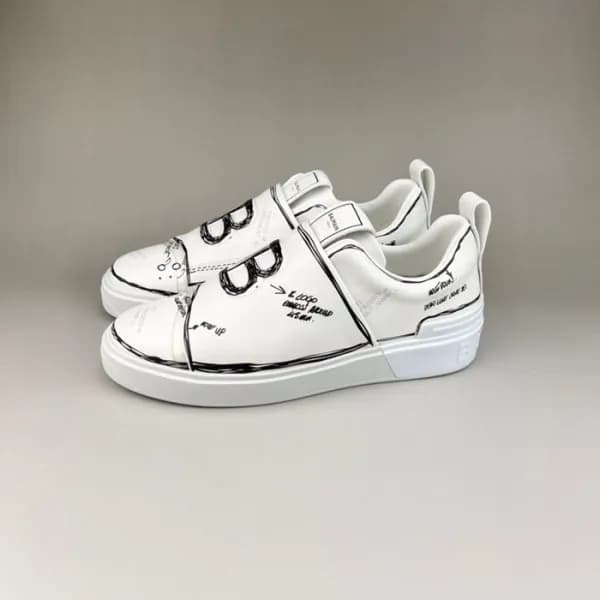 발망 남성 트렌디 화이트 스니커즈 - Mens White Sneakers - bam0174… - 1