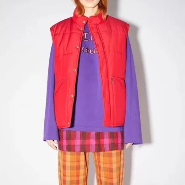 아크네 남/녀 레드 구스다운 베스트 - Acne Unisex Red Best - acn01…