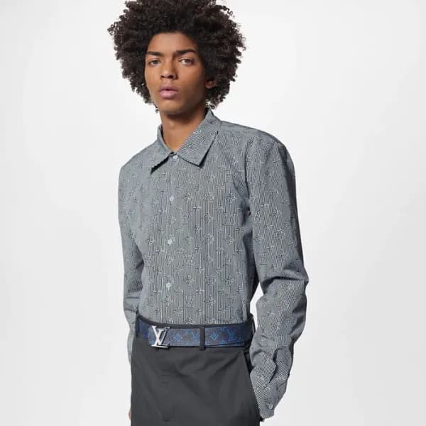 루이비통 남성 이니셜 블랙 셔츠 - Louis vuitton Mens Black Tshir… - 1