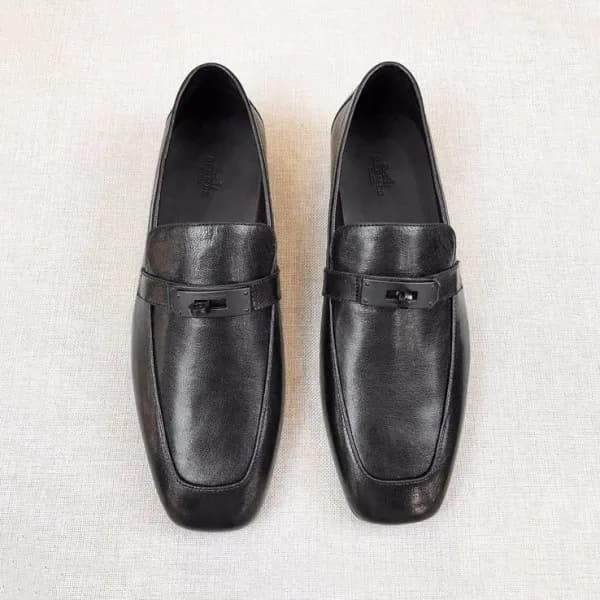 에르메스 남성 시그니처 블랙 로퍼 - Hermes Mens Black Loafer - he… - 1