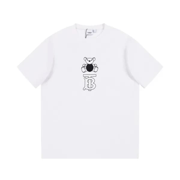 버버리 남성 화이트 크루넥 반팔티 - Burberry Mens White Tshirts -… - 1