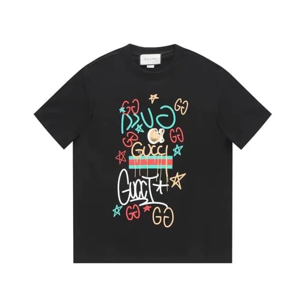 구찌 남/녀 블랙 크루넥 반팔티 - Gucci Unisex Black Short sleev… - 1