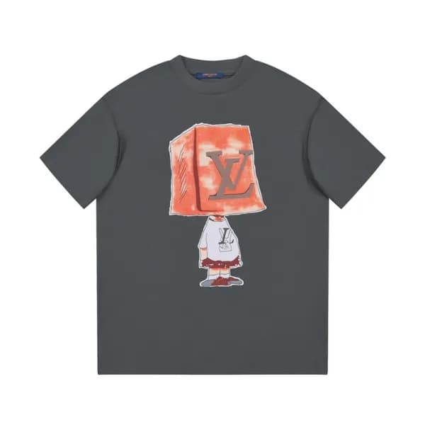 루이비통 남성 그레이 크루넥 반팔티 - Louis vuitton Mens Gray Shor… - 1