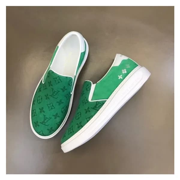 루이비통 남성 모던 그린 로퍼 - Louis vuitton Mens Green Loafer… - 1