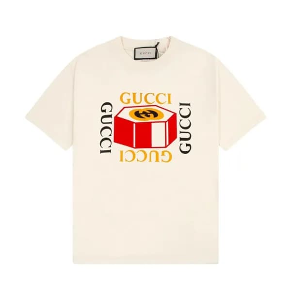 구찌 남/녀 아이보리 크루넥 반팔티 - Gucci Unisex Ivory Short sle… - 1