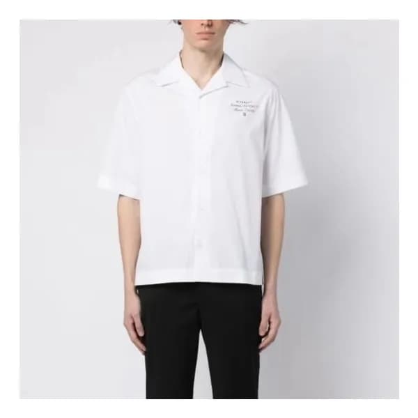 지방시 남성 화이트 반팔 셔츠 - Givenchy Mens White Short-sleev… - 1