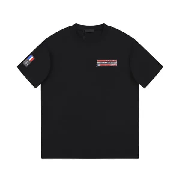 프라다 남성 크루넥 블랙 반팔티 - Prada Mens Black Short sleeved… - 1