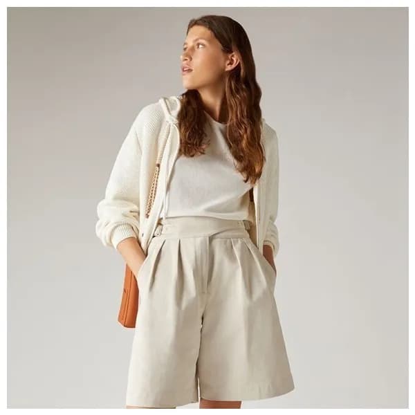 로로피아나 여성 화이트 반팔티 - Loro Piana Womens White Short s… - 1