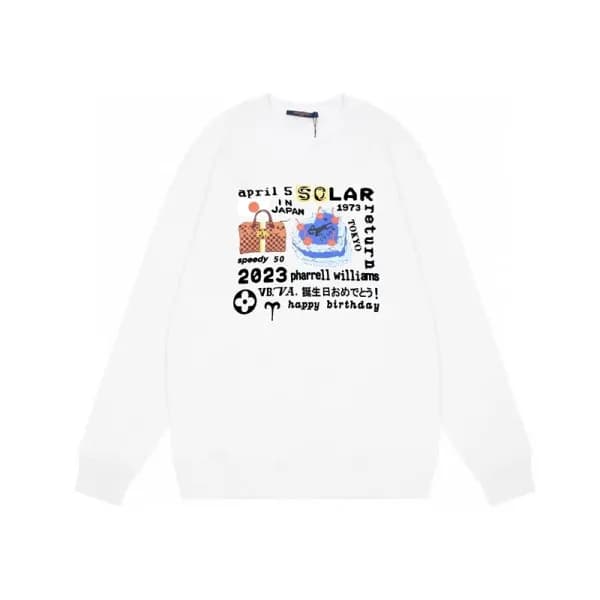 루이비통 남성 모던 화이트 맨투맨 - Louis vuitton Mens White Tshi… - 1