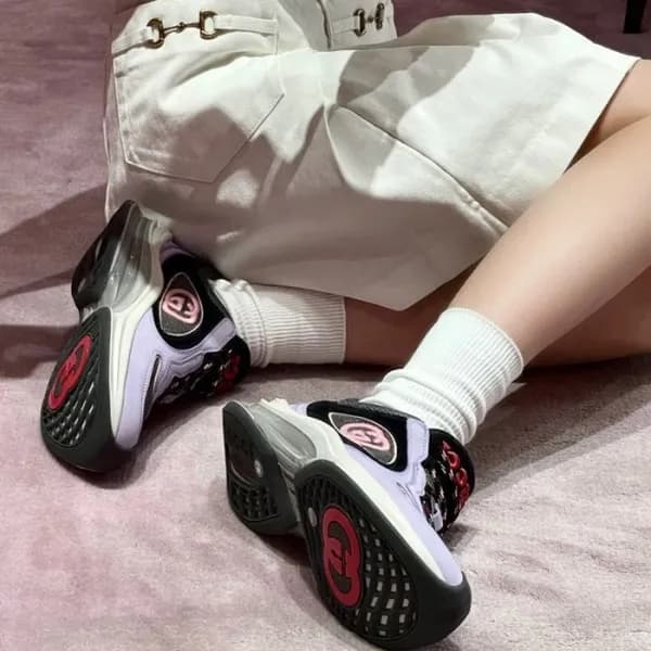 구찌 남/녀 GG 퍼플 라이톤 - Gucci Unisex Purple Sneakers- g… - 1