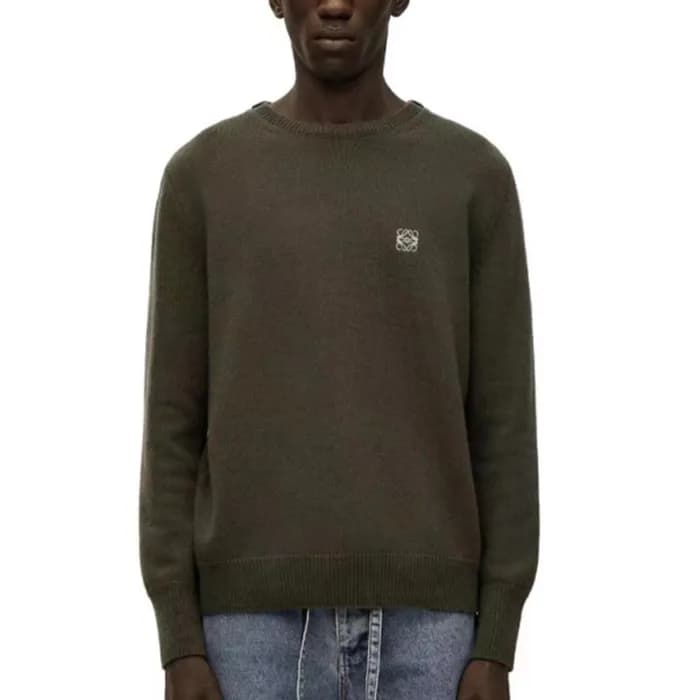 셀린느 남성 크루넥 카키 니트 - Celine Mens Khaki Knits - ce222… - 1