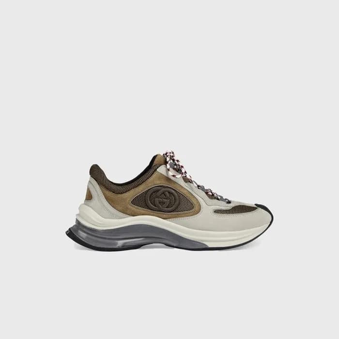 구찌 런 카키/그레이 스웨이드 스니커즈 【매장-160만원대】 - Gucci Womens K… - 1