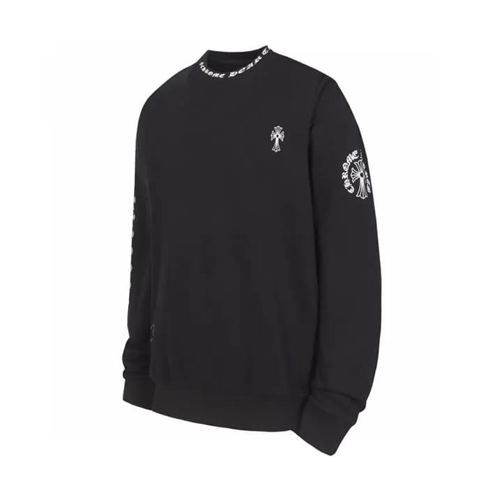 크롬하츠 남성 블랙 맨투맨 - Chrome Hearts Mens Black Tshirts … - 1