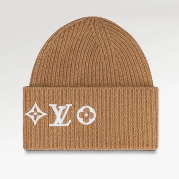 루이비통 남/녀 카멜 비니 - Louis vuitton Unisex Camel Beanie… - 1