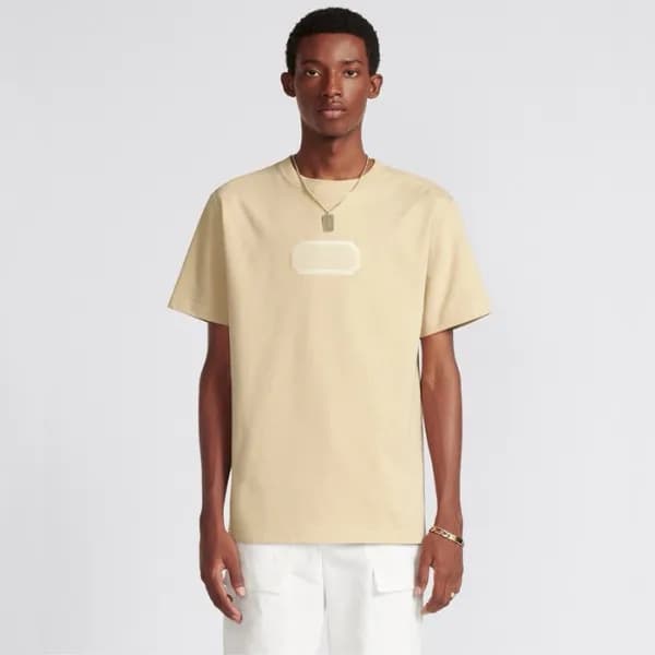 디올 남성 베이지 반팔 티셔츠 - Dior Mens Beige Tshirts - dic57… - 1