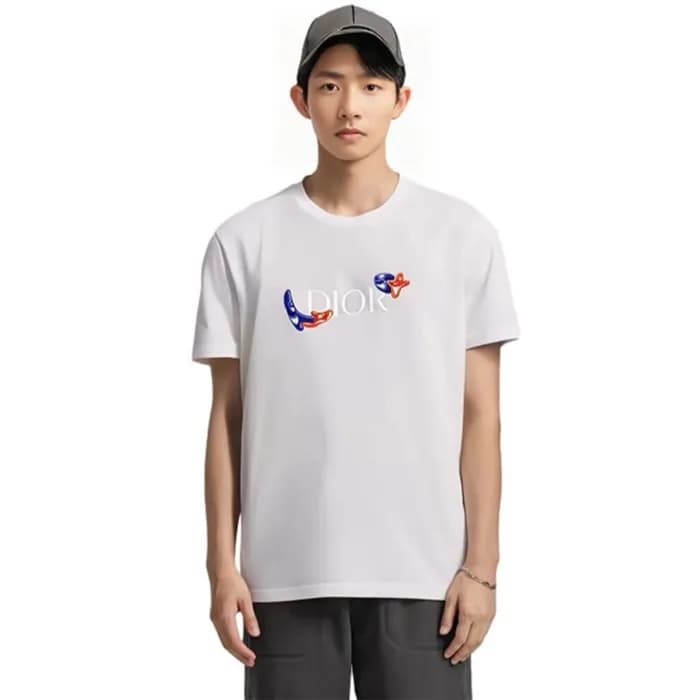 디올 남성 화이트 반팔 티셔츠 - Dior Mens White Tshirts - dic88… - 1