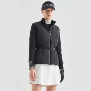 [LANVIN BLANC] 랑방블랑 여성 텍스처 블록 벨티드 패딩 점퍼 - gol1486x
