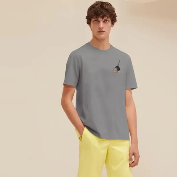 에르메스 남성 라운드 반팔티 - Hermes Mens Round Tshirt - hec52… - 1