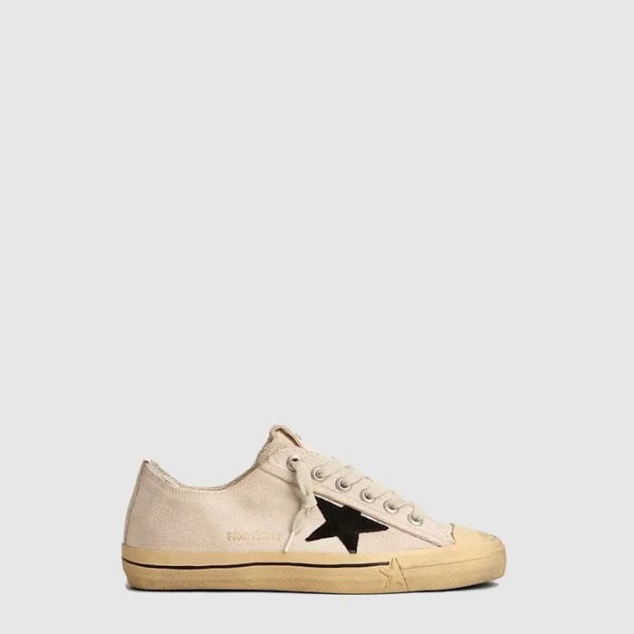 골든구스 여성 스웨이드 스타 엠브로이더리 레터링 브이스타 - Golden Goose Wom… - 1