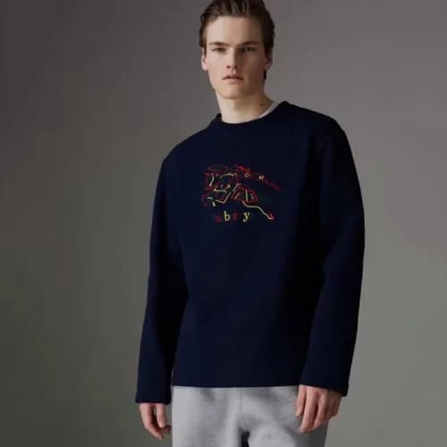 BURBERRY 2018 LOGO COTTON ROUND HOOD TEE - 버버리 로고 … - 1