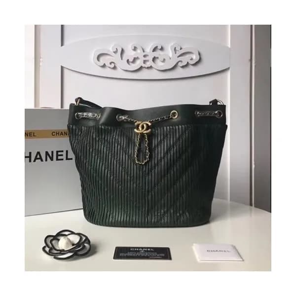 Chanel Women Leather Bucket Tote Shoulder Bag ,25C… - 1