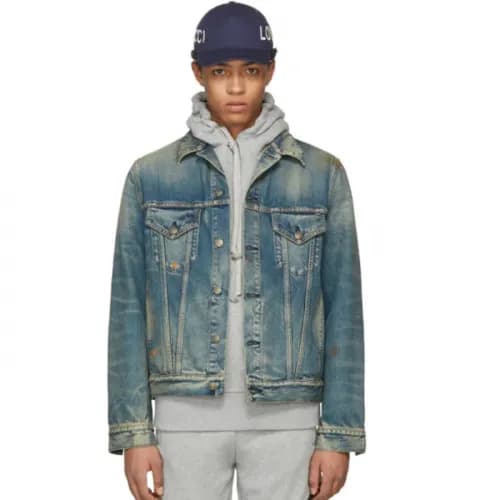 [1:1] Gucci 2018 Mens Angry Cat Denim Jacket - 구찌 … - 1
