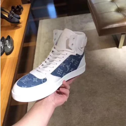 Louis Vuitton Revoly Trainer Denim High Top Sneake… - 1