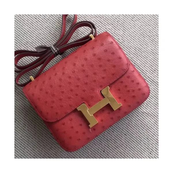 Hermes Constance Ostrich Leather Shoulder Bag,23cm… - 1