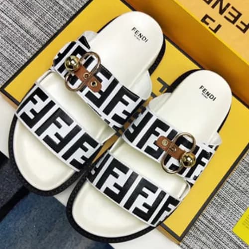 Fendi 2018 Logo Slide Sandel White - 펜디 로고 슬라이드 샌들… - 1