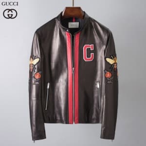 Gucci 2018 Mens Leather Jacket - 구찌 남성 자수 레더 자켓 Gu… - 1