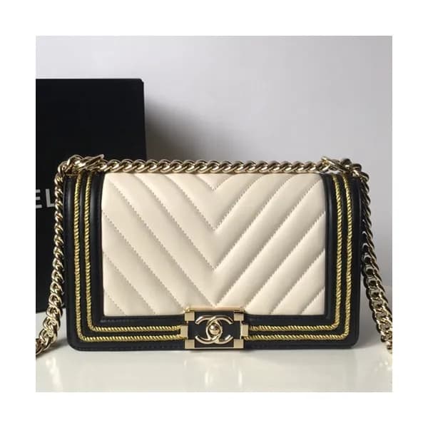 Chanel 2018 Leboy Leather Chain Shoulder Bag ,25CM… - 1