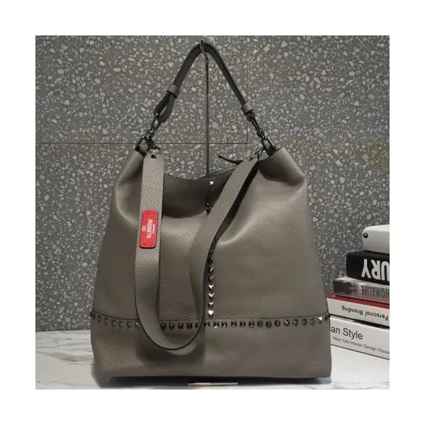 Valentino 2019 Leather Rockstud Tote Shoulder Bag,… - 1