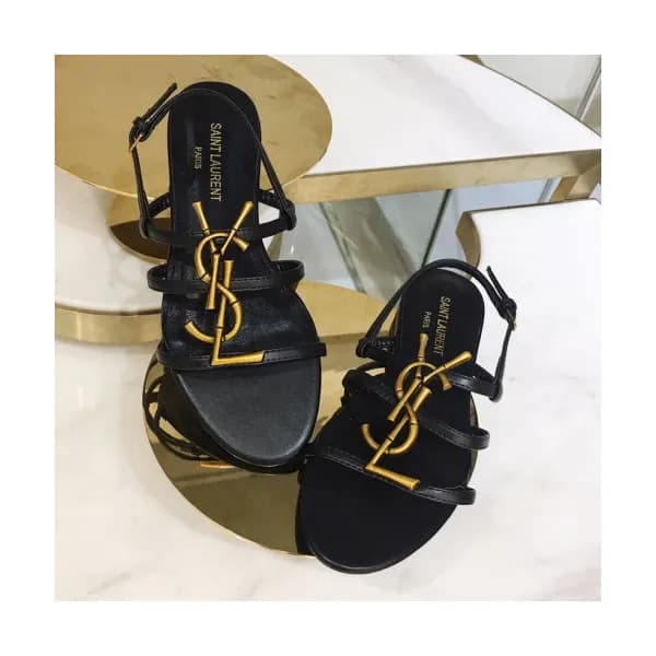 Saint Laurent 2019 Womens Metal Logo Strap Sandal … - 1