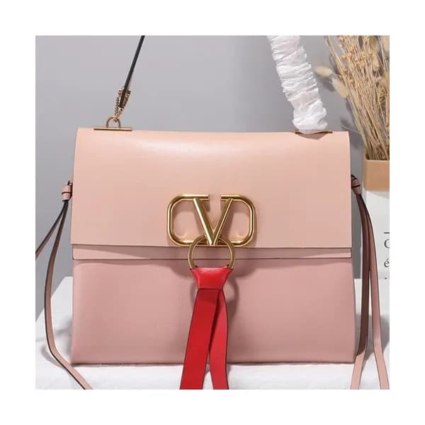 Valentino 2019 V-ring Large Leather Shoudler Bag,2… - 1