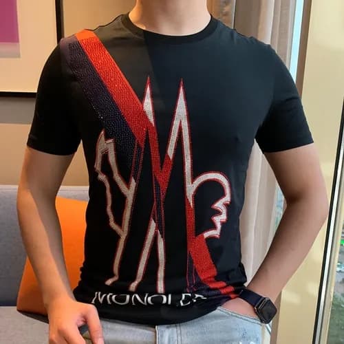 Mocler 2019 Mens Logo Cotton Short Sleeved T-shirt… - 1